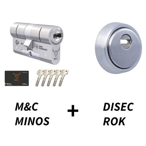 La combinación perfecta en seguridad: cilindro M&C Minos y escudo protector Disec Rok - cilindroseguridad.es