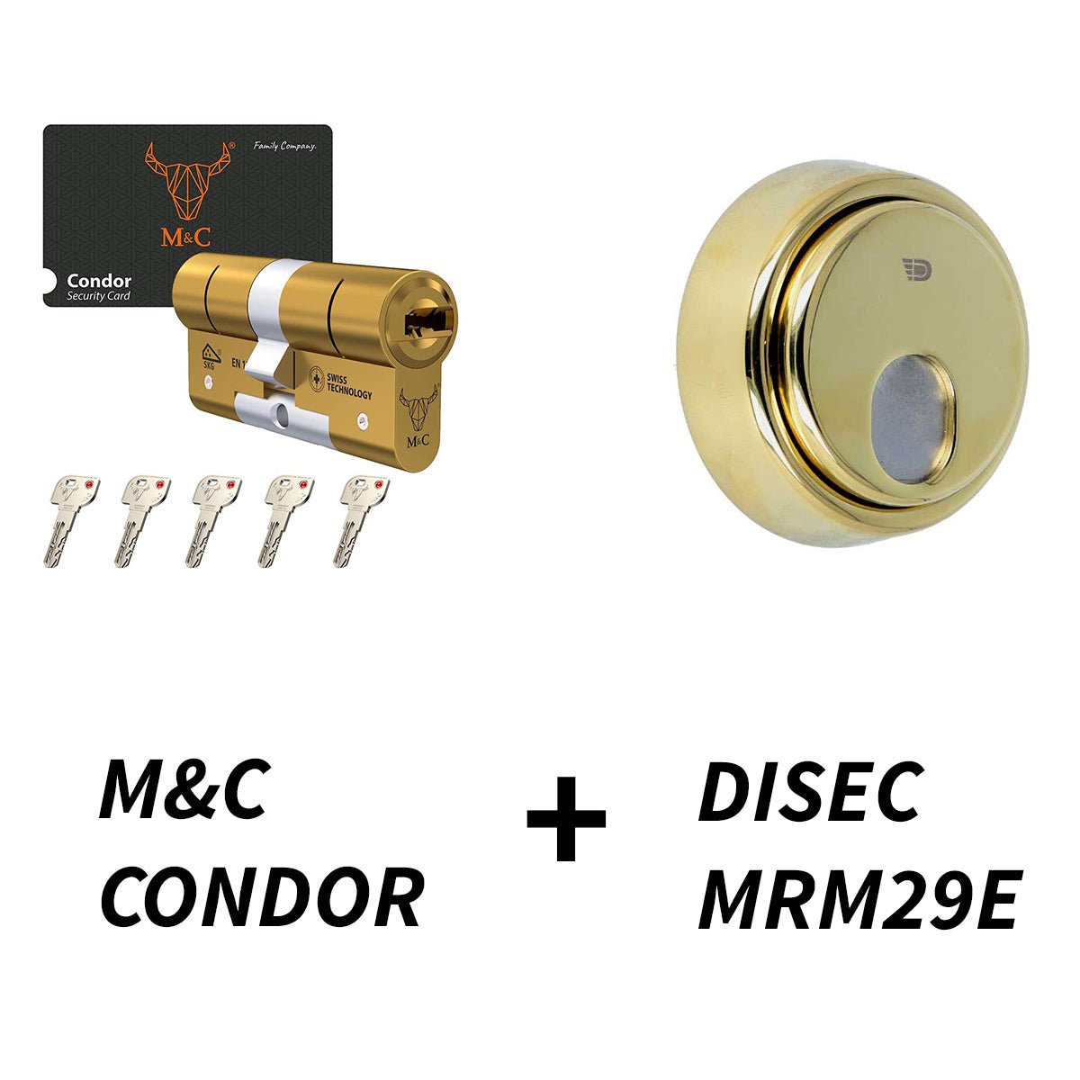 M&C Condor + Escudo Magnético Disec MRM29E con 2 llaves - cilindroseguridad.es