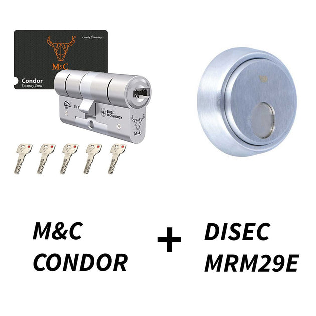 M&C Condor + Escudo Magnético Disec MRM29E con 2 llaves - cilindroseguridad.es